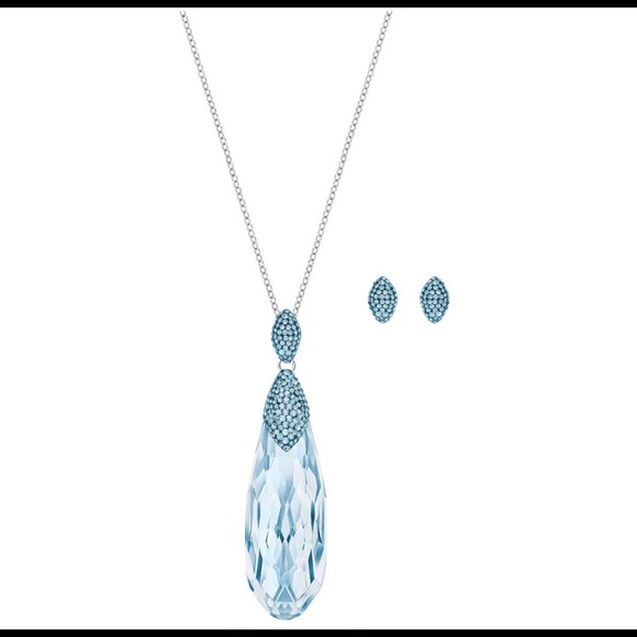 Swarovski Jewelry - Swarovski Height Set, Blue, Rhodium Plating
